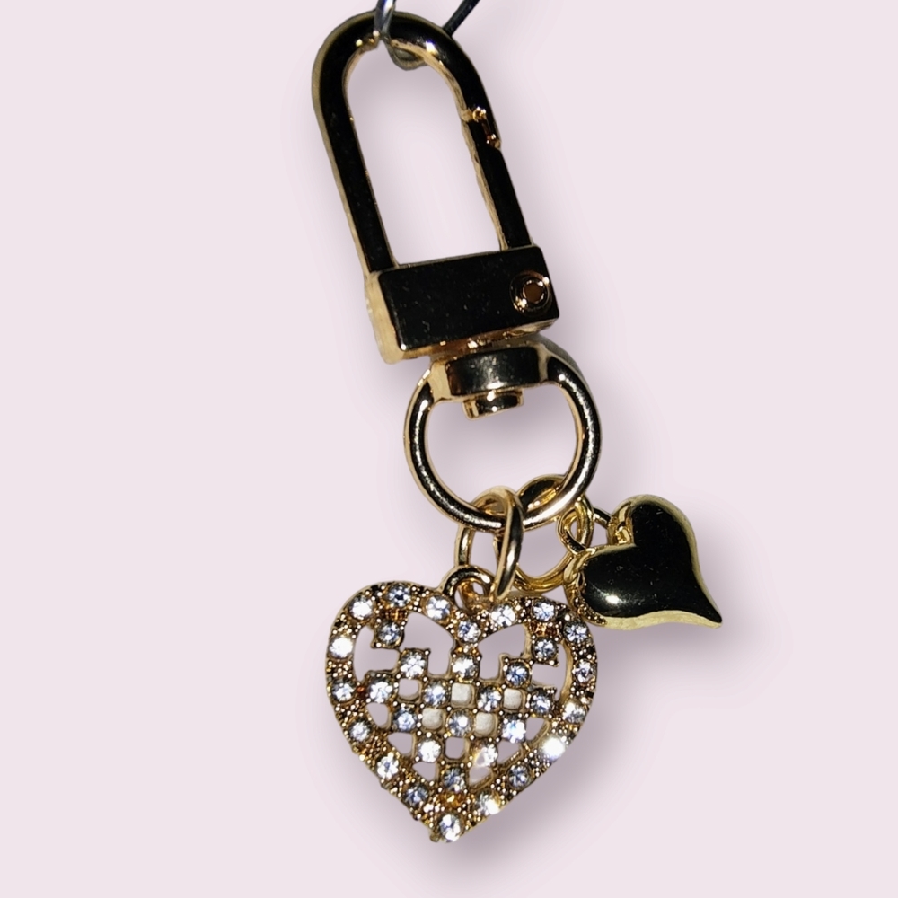 💎 Rhinestoned Heart PURSE CHARM/KEYCHAIN | FREE w/ any BUNDLE or $4